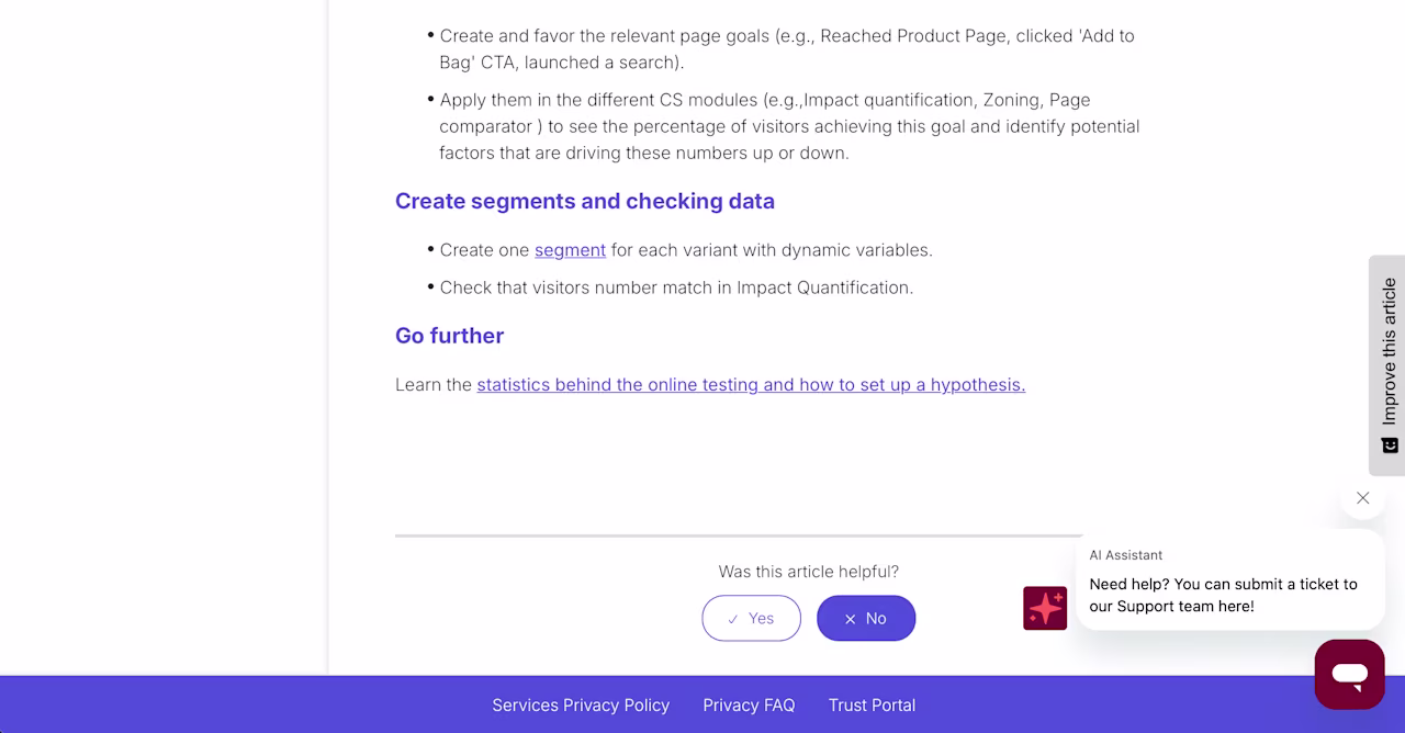[Visual] Contentsquare help doc