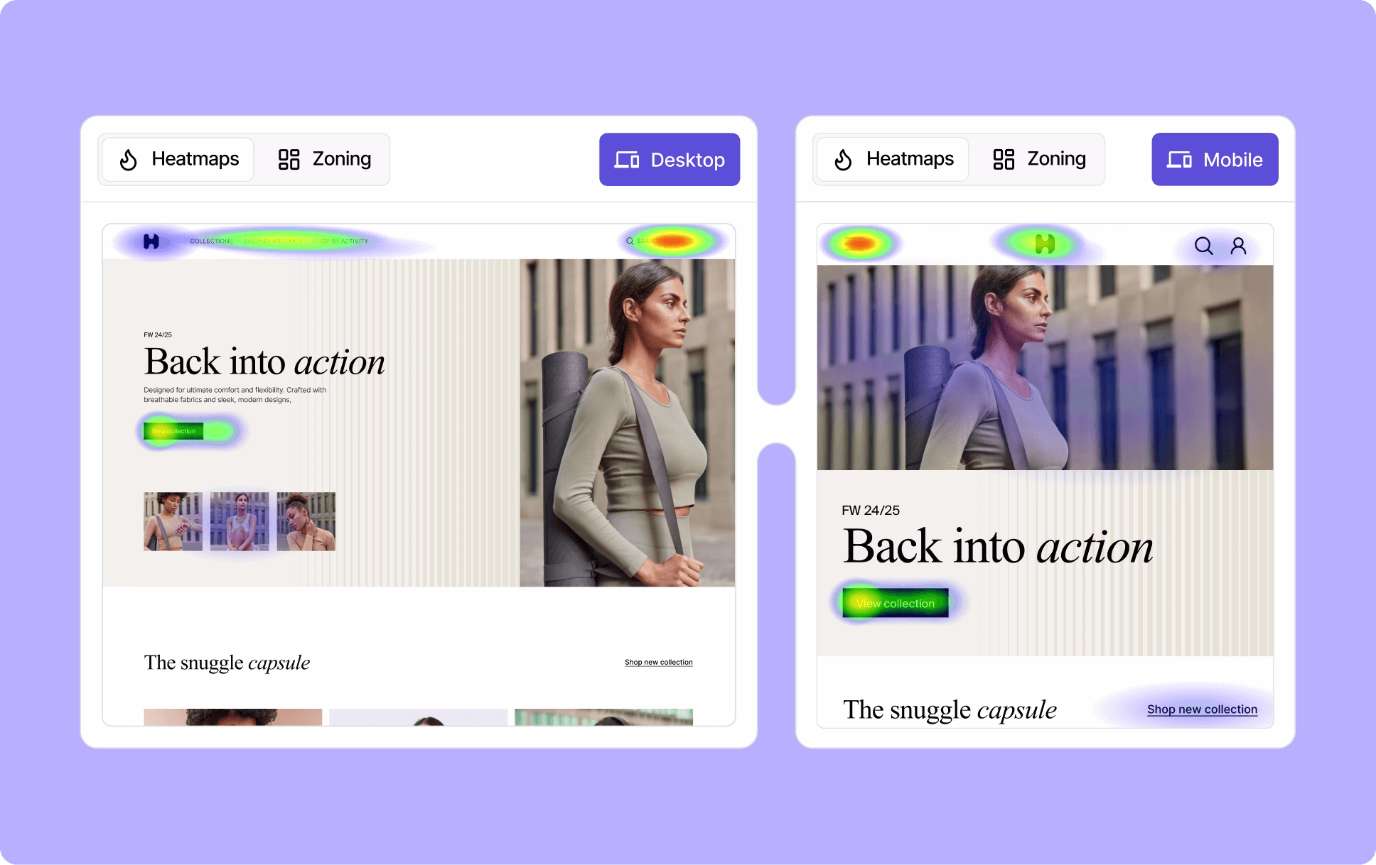 [Visual] Contentsquare Heatmaps mobile vs desktop
