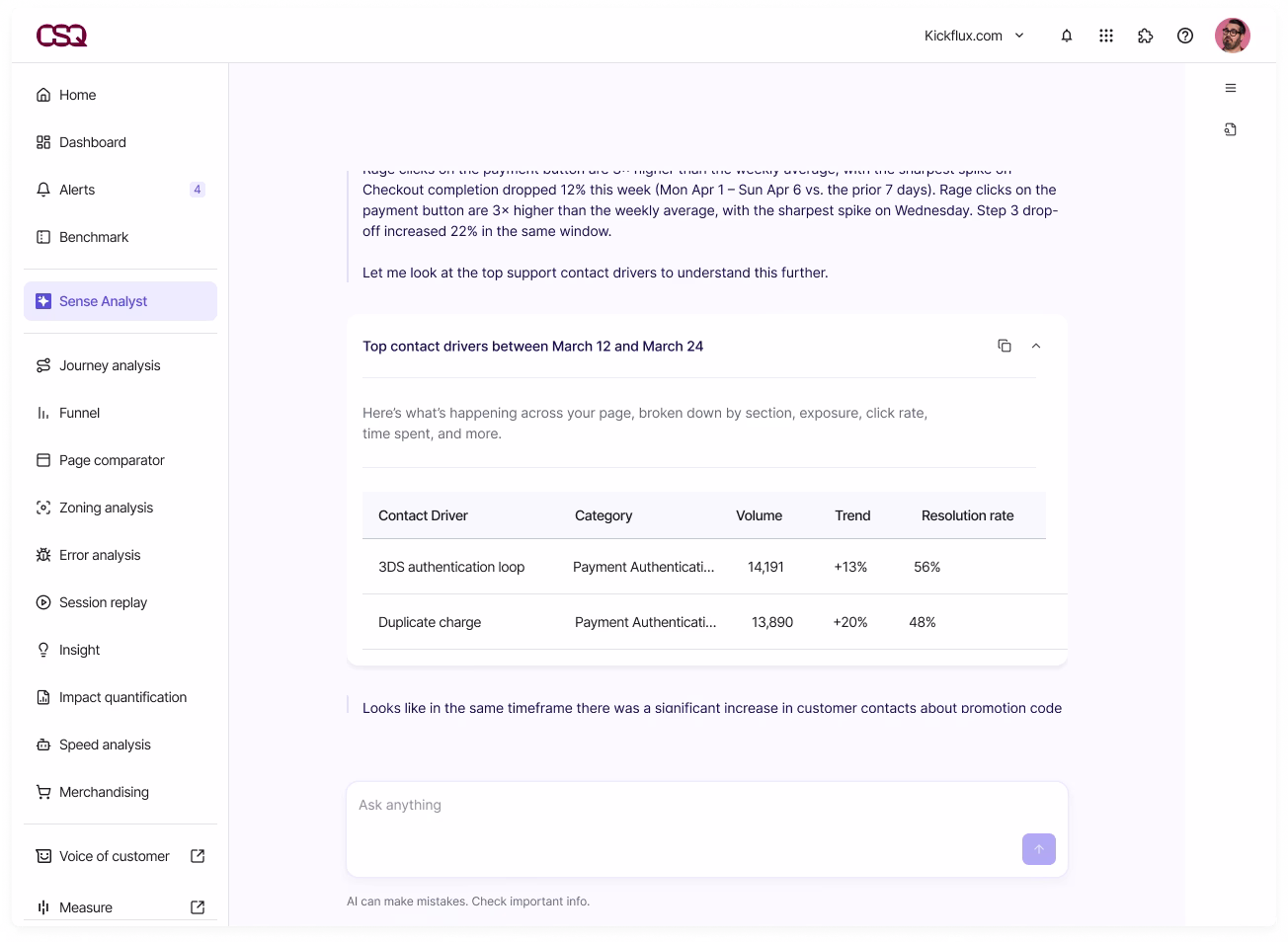 [Product screenshot] Sense Analyst 