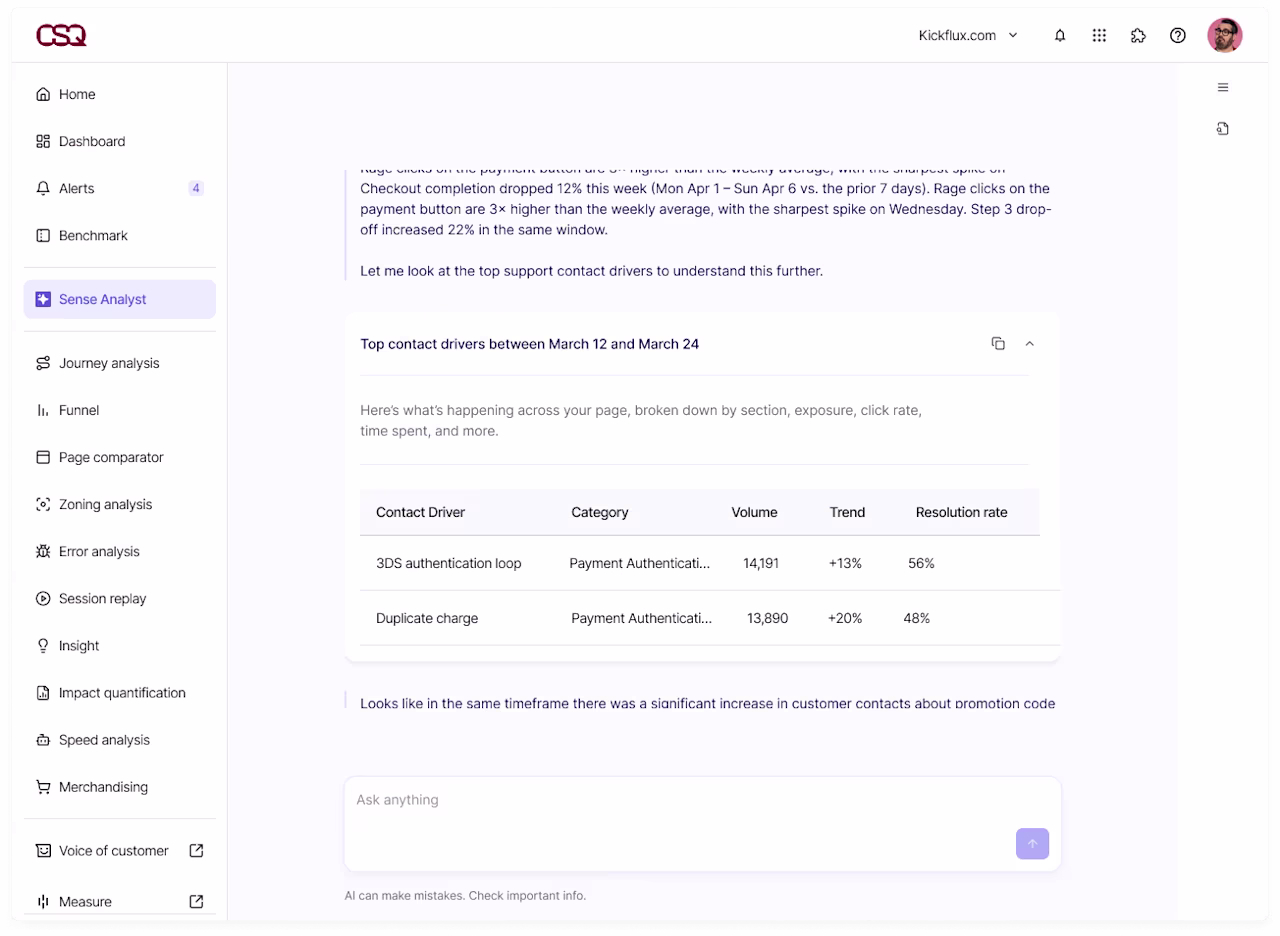[Product screenshot] Sense Analyst 
