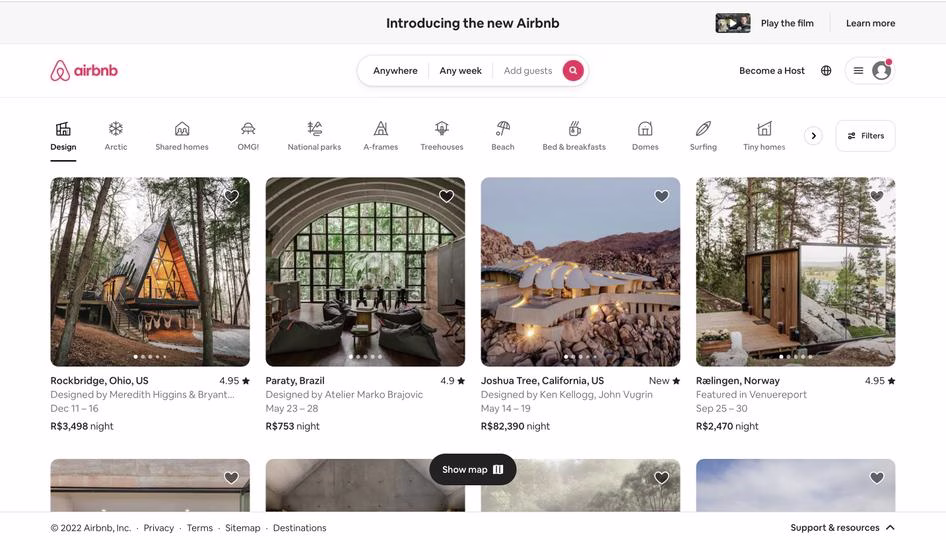 [Visual] Airbnb homepage