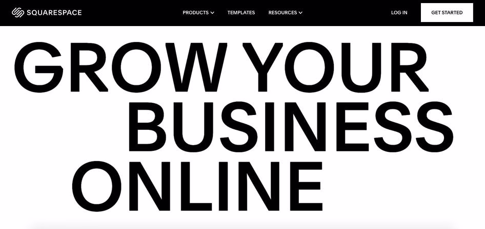 [visual] Squarespace makes a statement with oversized typography on their homepage