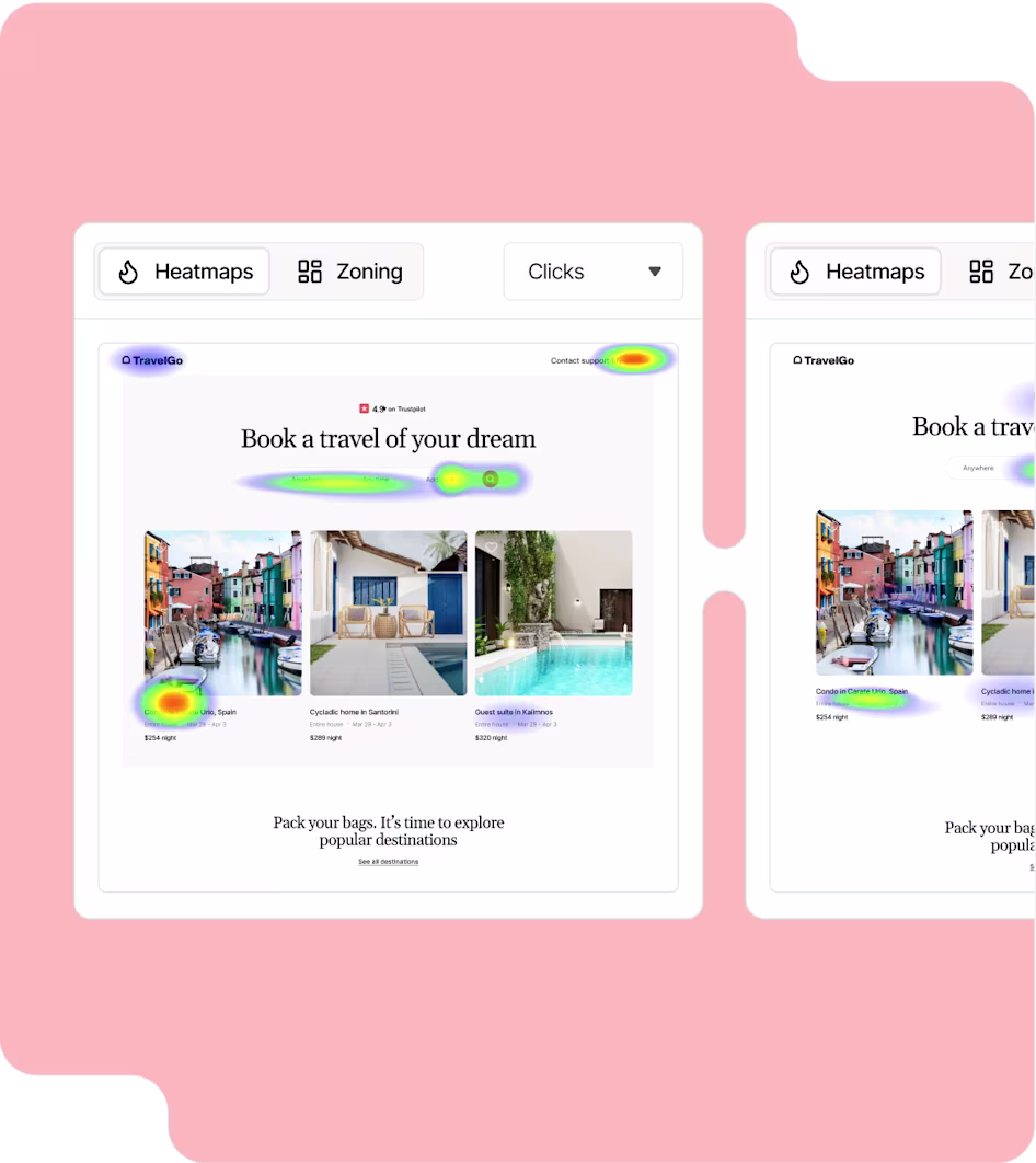Heatmaps - Clicks - Pink background