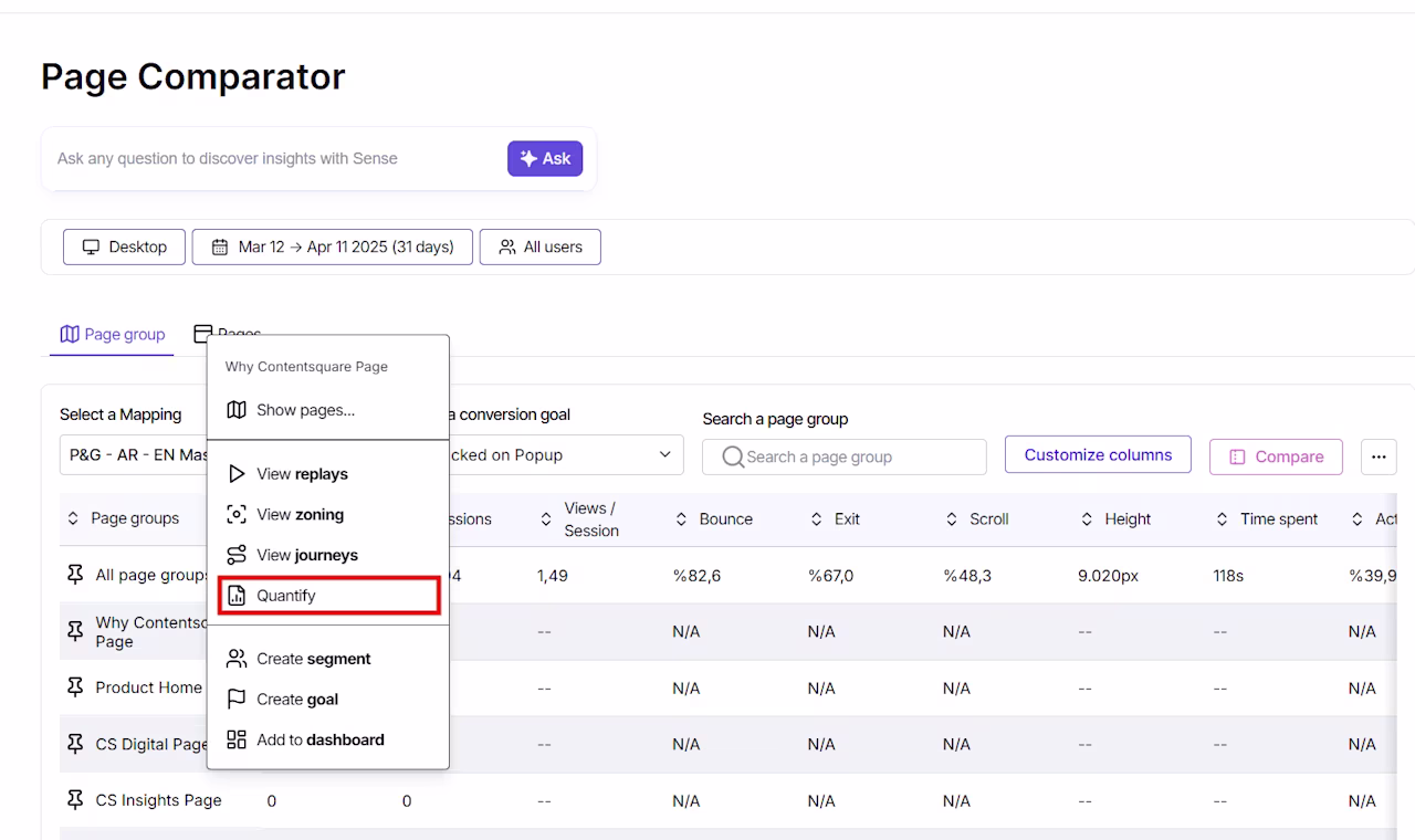 [Visual] Page comparator quantify