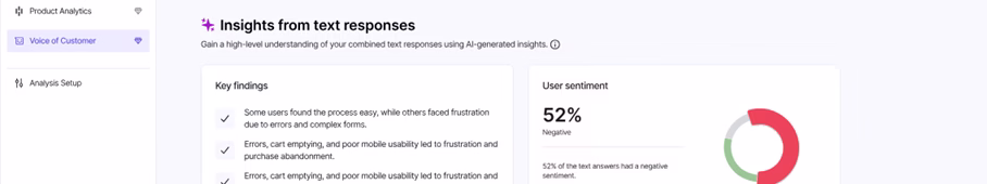 VoC - Voice of Customer - Insights from text responses