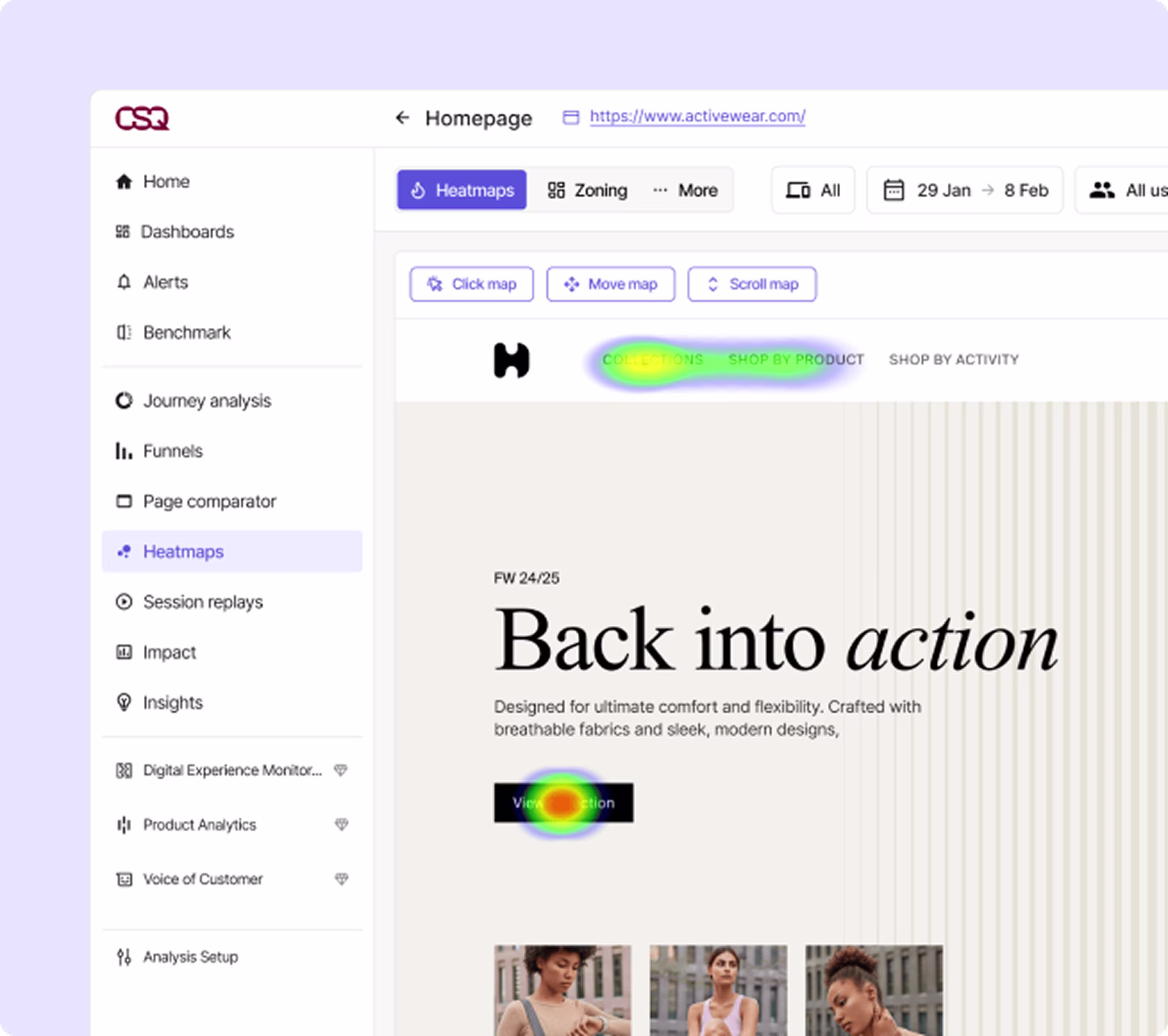 Heatmaps - Back into action - Purple