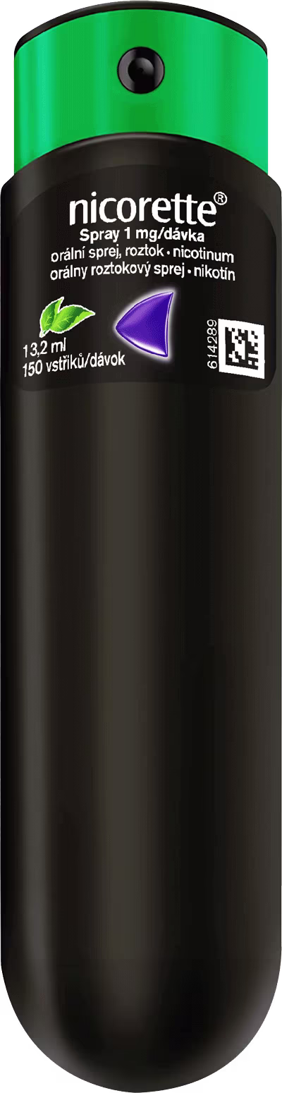 Nicorette® Spray s príchuťou lesného ovocia 1 mg/dávka, orálna aerodisperzia, roztok