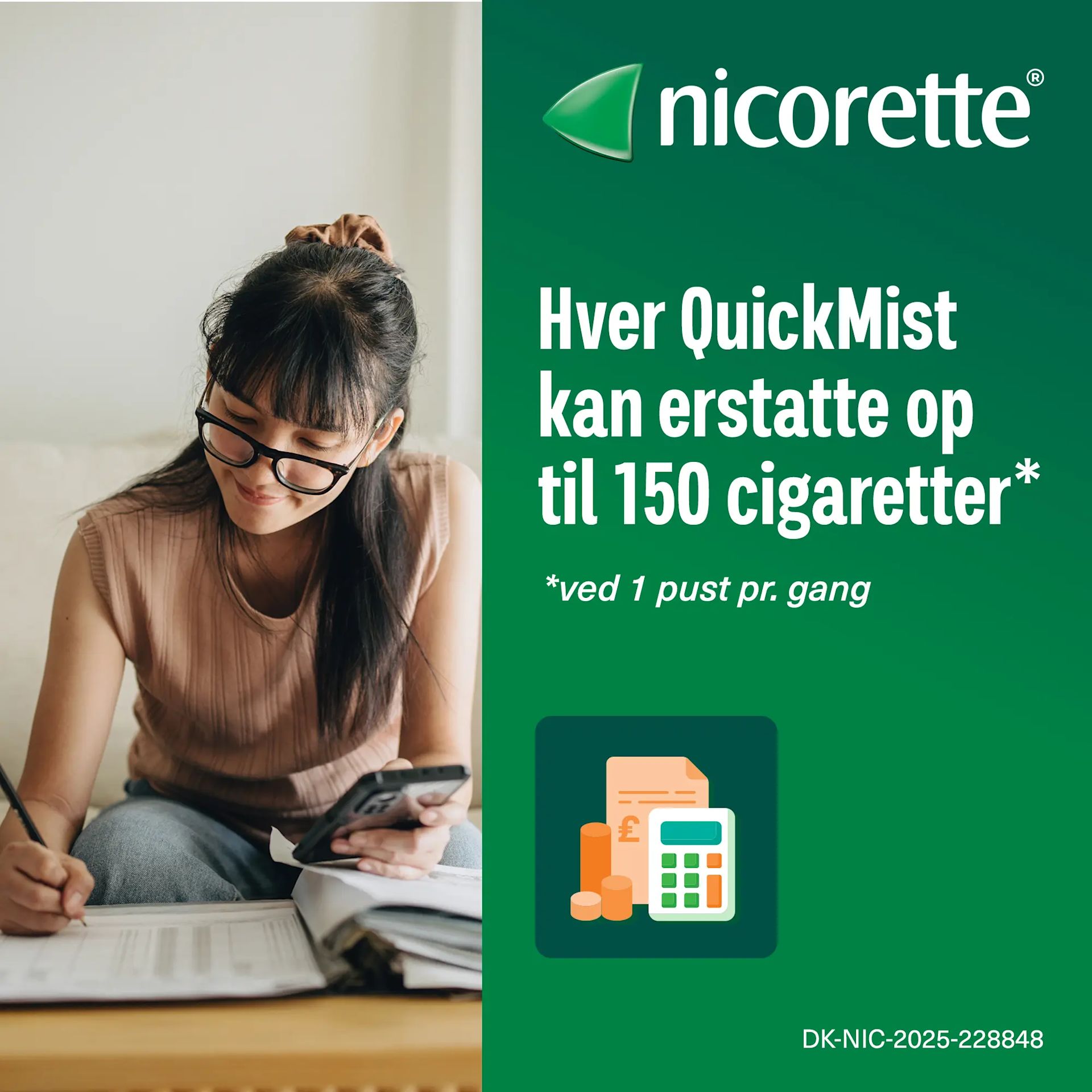 Nicorette QuickMist lindrer akut rygetrang