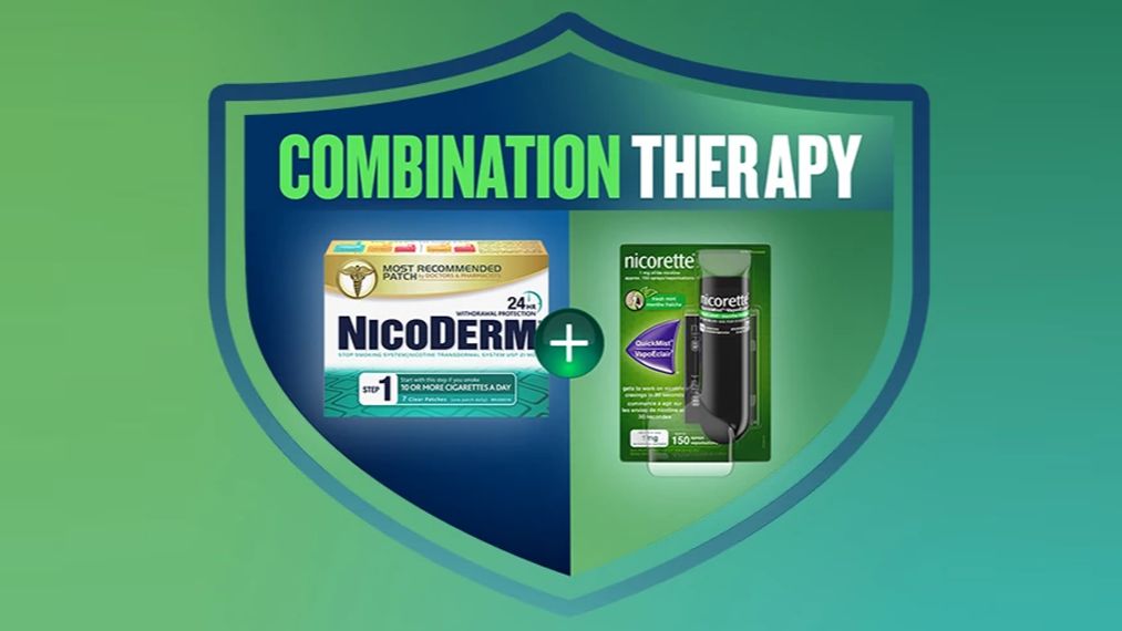 Quit Smoking Combination Therapy with NICODERM Patch & NICORETTE QuickMist