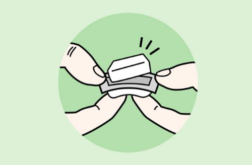 3.指で押し出す