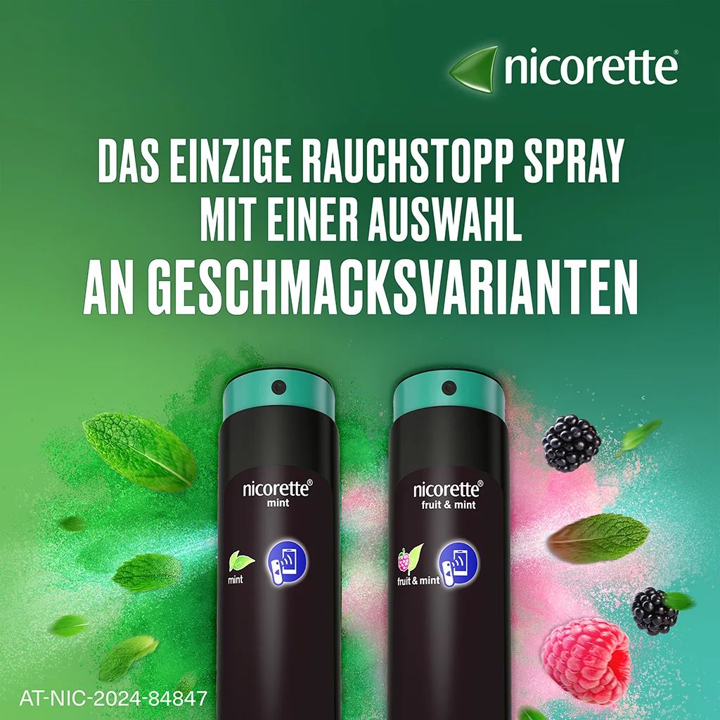 Nicorette Spray - Das einzige Rauchstopp Spray mit verschiedenen Geschmacksvarianten
