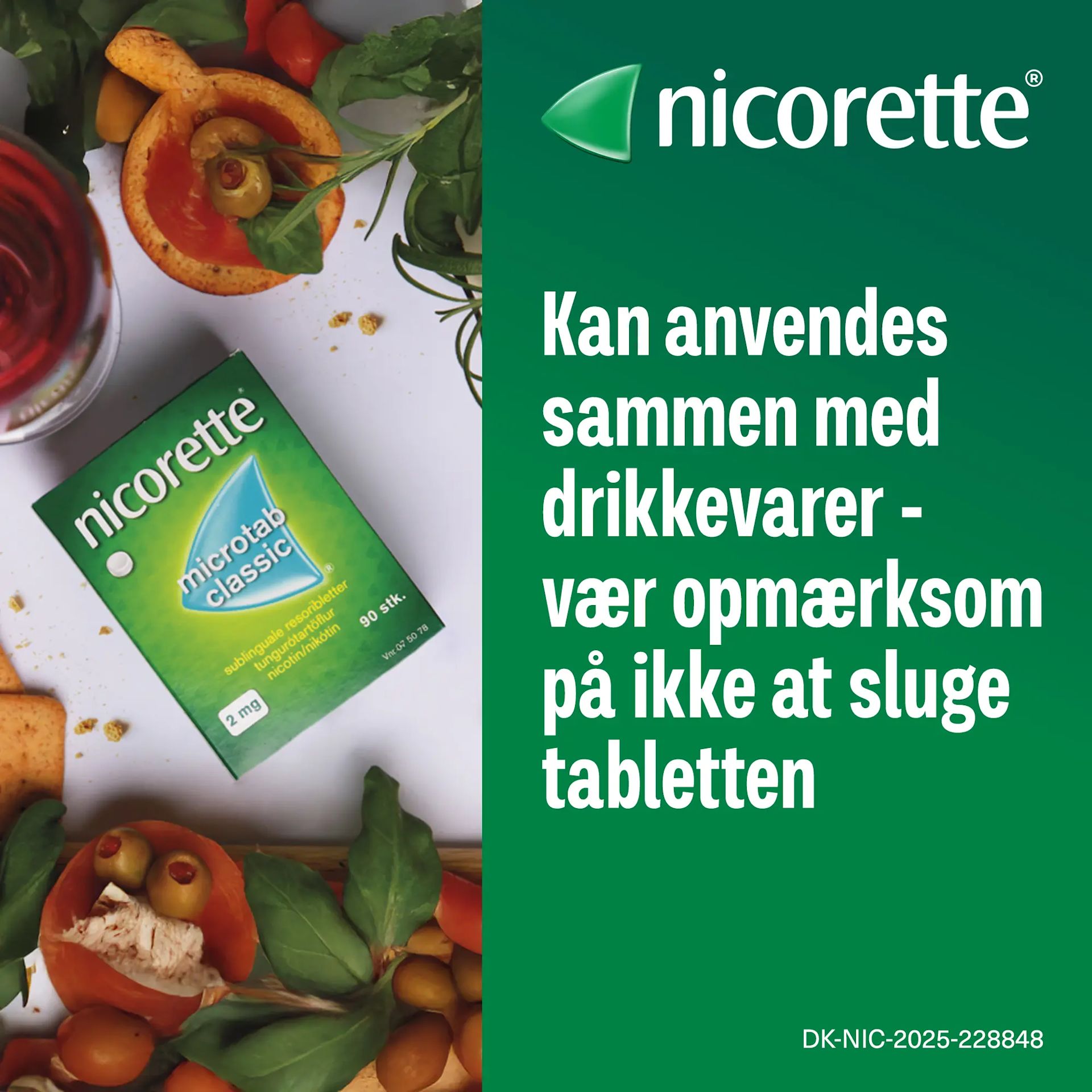 Nicorette microtab opløses under tungen 