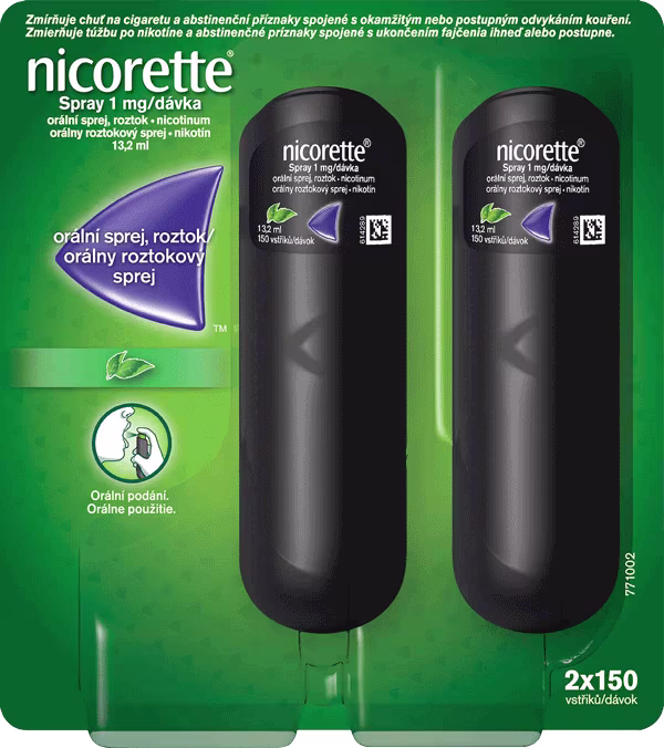 Nicorette® Spray 1 mg/dávka orálna aerodisperzia, roztok duopack (2x13,2ml)