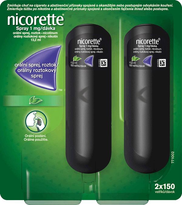 Nicorette® Spray 1 mg/dávka orálna aerodisperzia, roztok duopack (2x13,2ml)