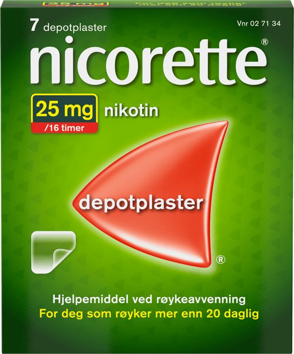nicorette depotplaster 25 mg/16 timer nikotin