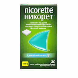 NIC EMEA RO 3574661628134 40004 523705 Gum Icemint 4MG 30ct 000 TIF pachet frontal NICORETTE® Icemint 4 mg gumă medicamentoasă masticabilă
