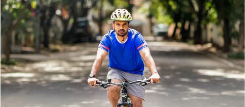 Man riding a bicycle