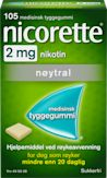 nicorette nøytral tyggegummi 2 mg nikotin