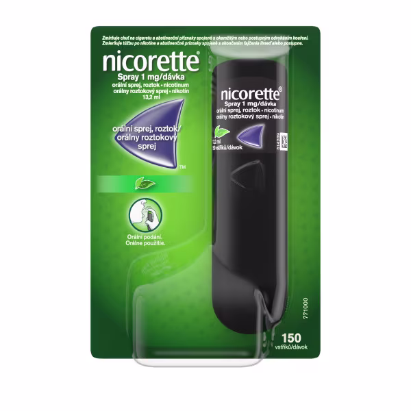 Nicorette® Spray s příchutí lesního ovoce 1 mg/dávka orální sprej, roztok