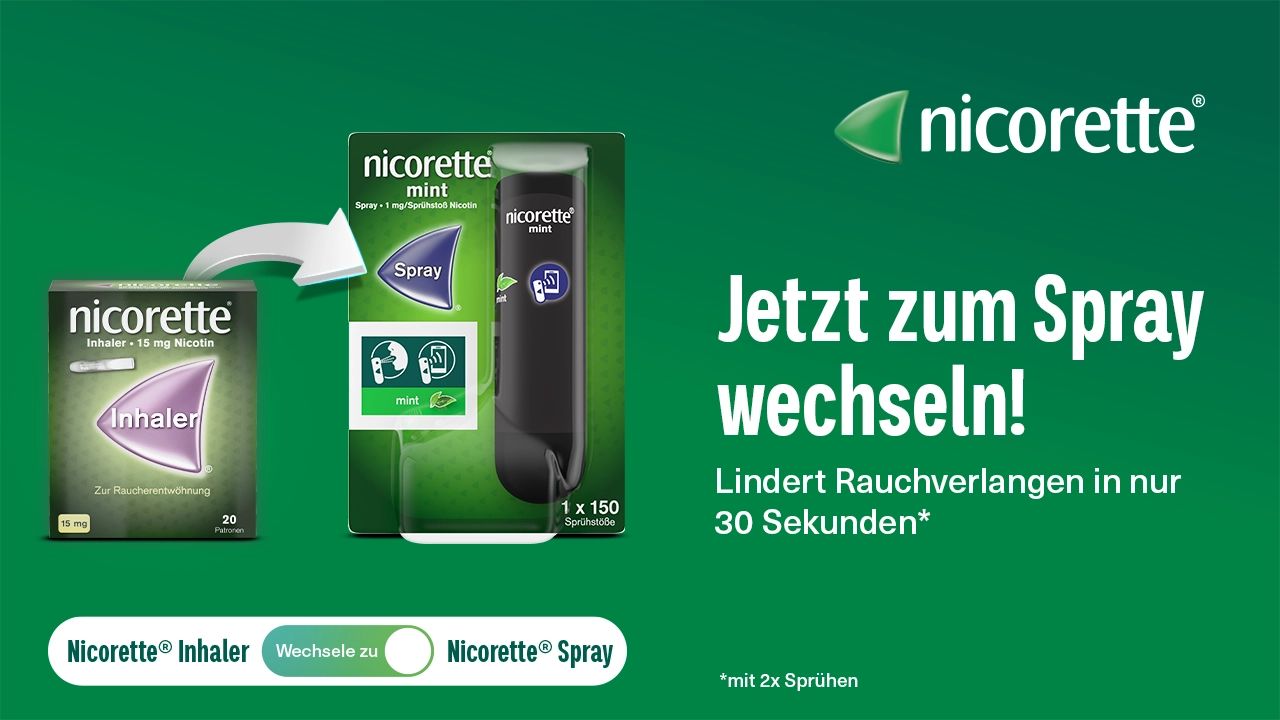 Wechsle vom nicorette® Inhaler zum nicorette® Spray 