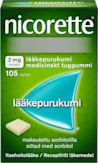 Nicorette 2mg nicotin.lääkepurukumi medicinskt tuggummi