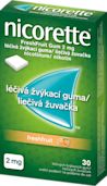 Nicorette® FreshFruit Gum 2 mg liečivé žuvačky, 30 žuvačiek 