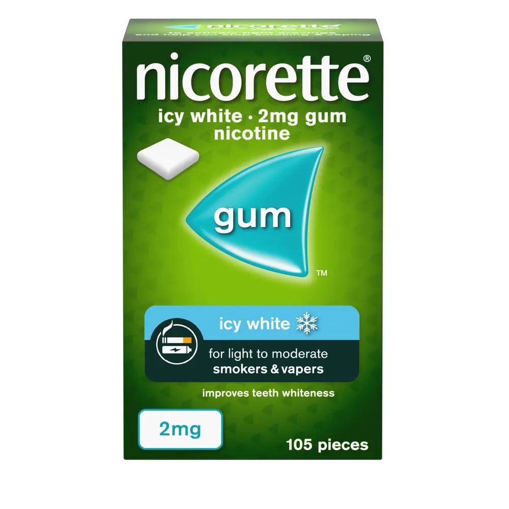 Nicorette Gum Icy White 2mg 105 Pieces