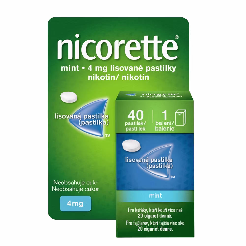 Nicorette® Mint 4 mg lisované pastilky
