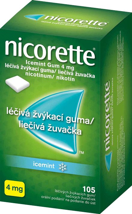 Nicorette® Icemint Gum 4 mg liečivé žuvačky, 105 žuvačiek 