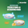Nicorette®-imeskelytabletissa on kaksi kerrosta ja erityisen pitkäkestoinen maku