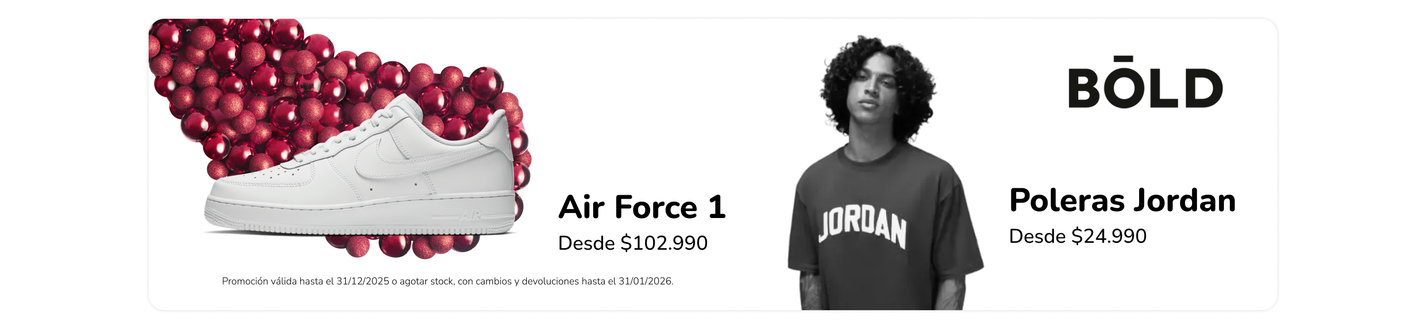 Promociones Navidad en BOLD de Mallplaza