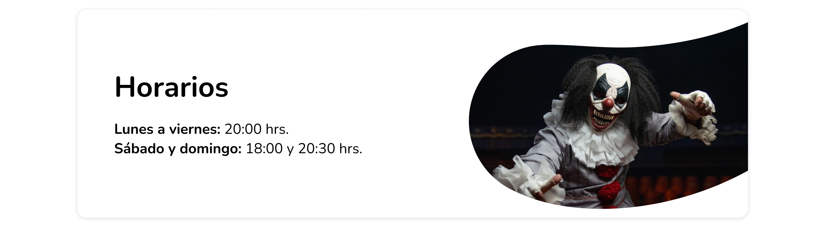 Horarios circo del Terror en Mallplaza Norte