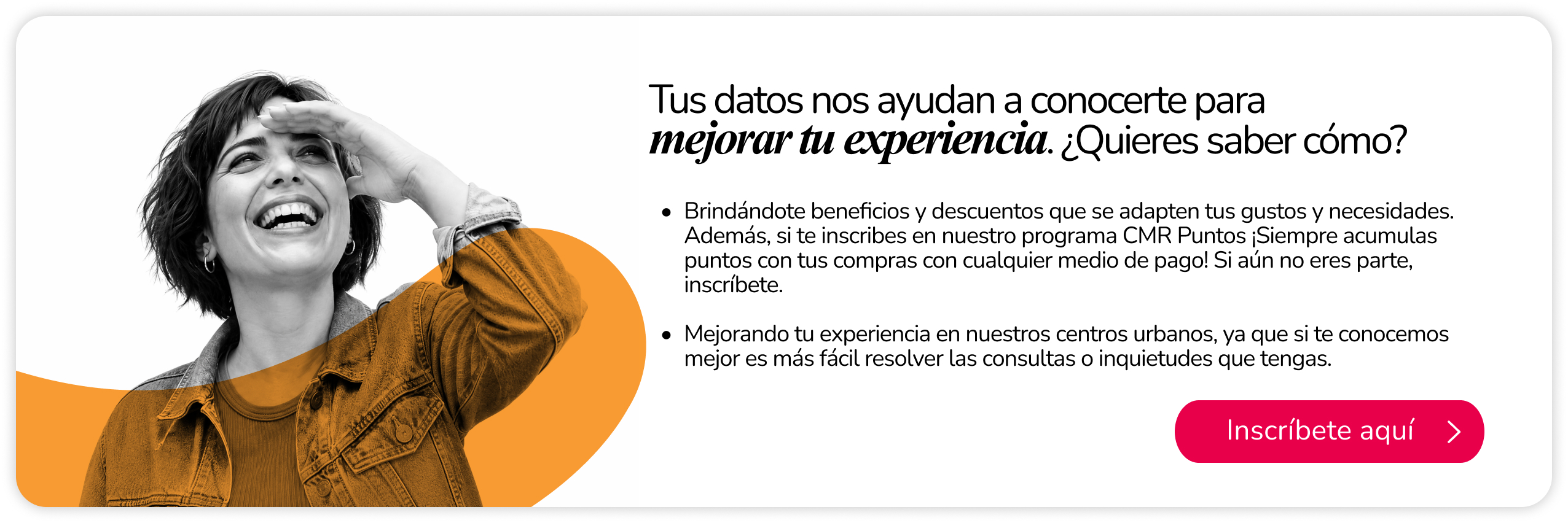 Tus datos nos ayudan a conocerte mejor Mallplaza