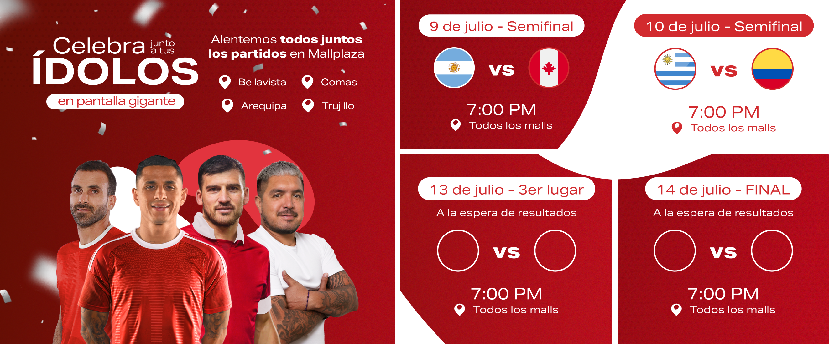 Calendario de partidos en Copa América