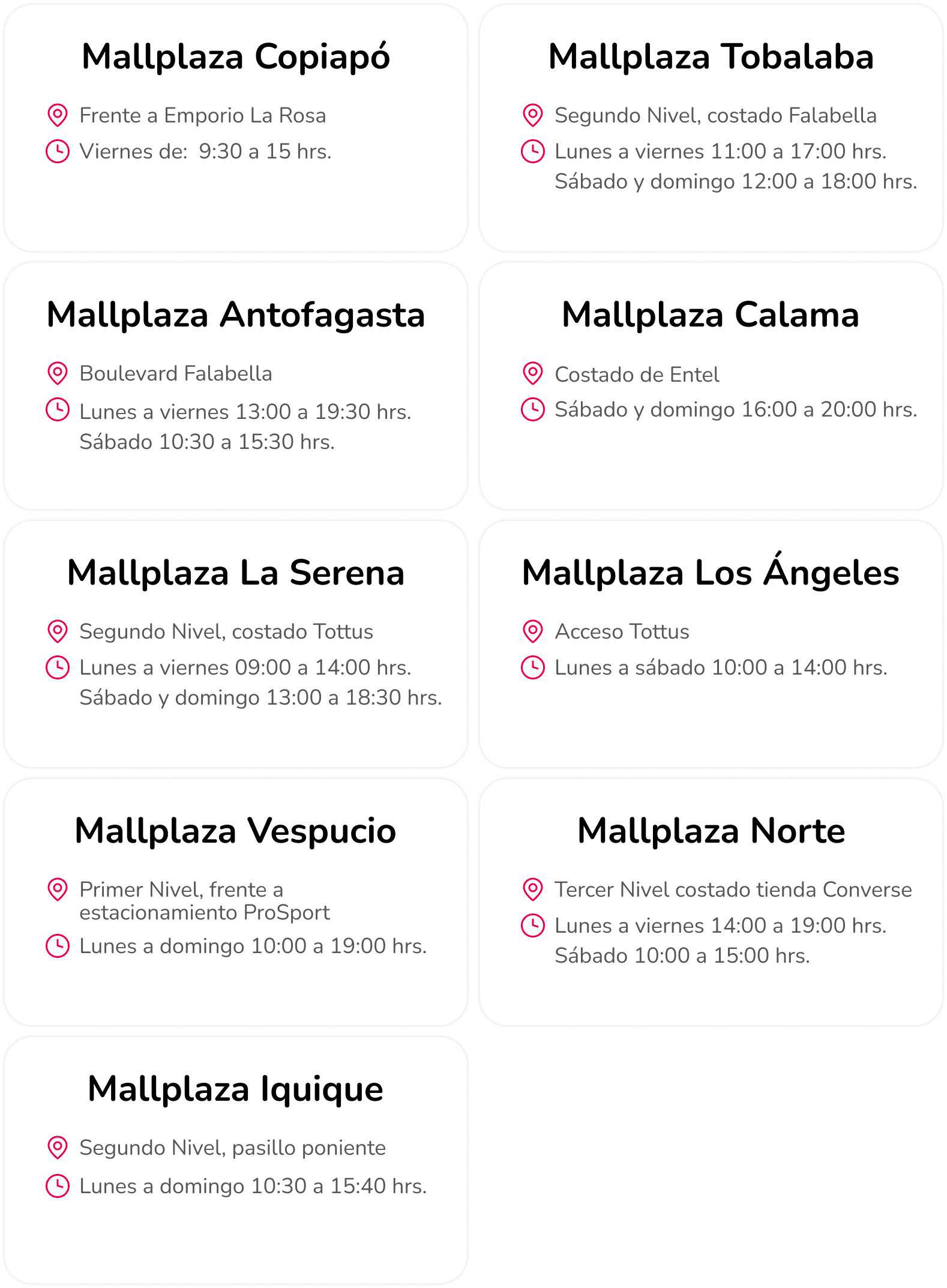 Información centros vacunatorios en Mallplaza 2026