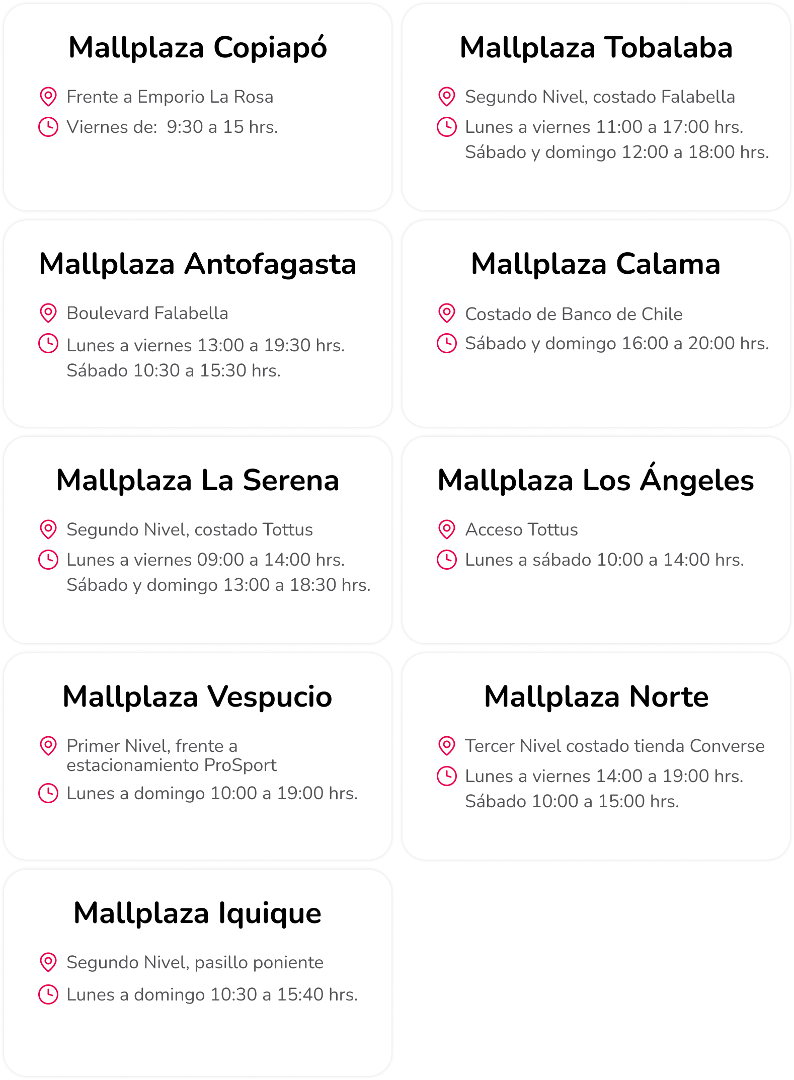 Información centros vacunatorios en Mallplaza 2026