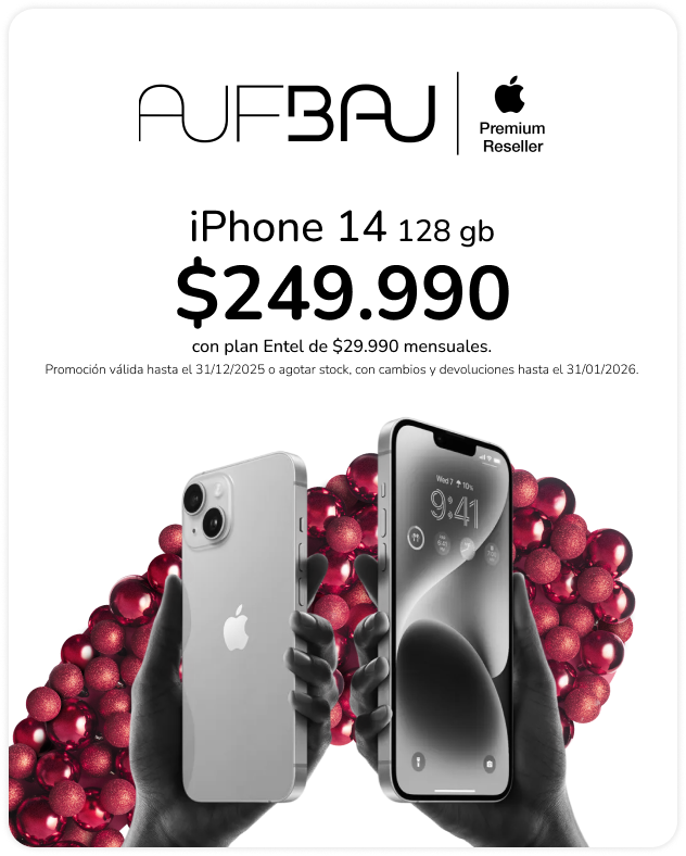 Descuento iPhone 14 en Aufbau Navidad Mallplaza