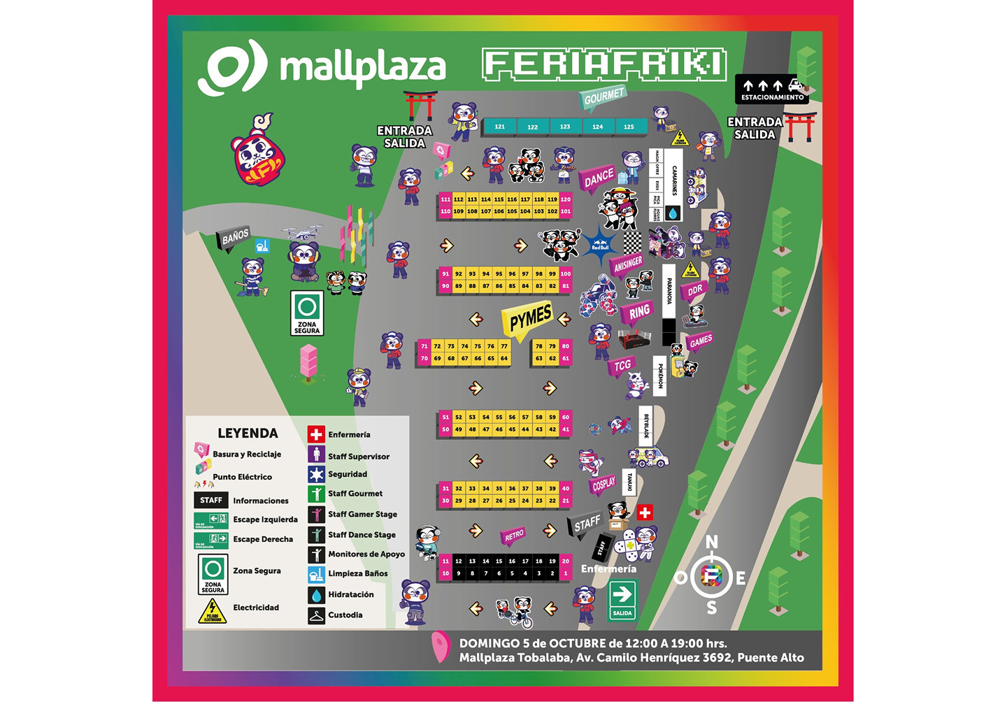 Mapa Feria Friki Mallplaza Tobalaba octubre
