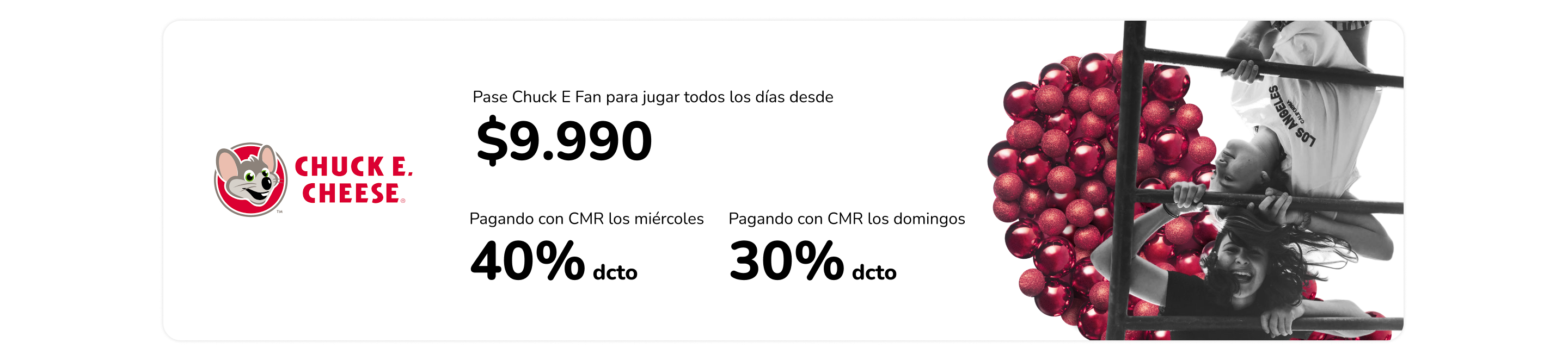 Promociones Chuck E Cheese Navidad en Mallplaza