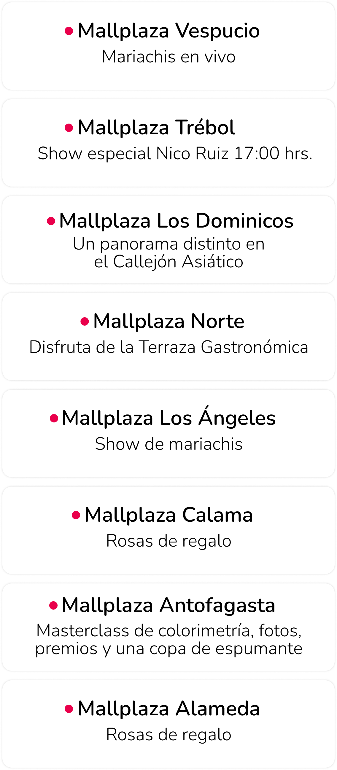 Panoramas Día de la Madre domingo 10 de mayo