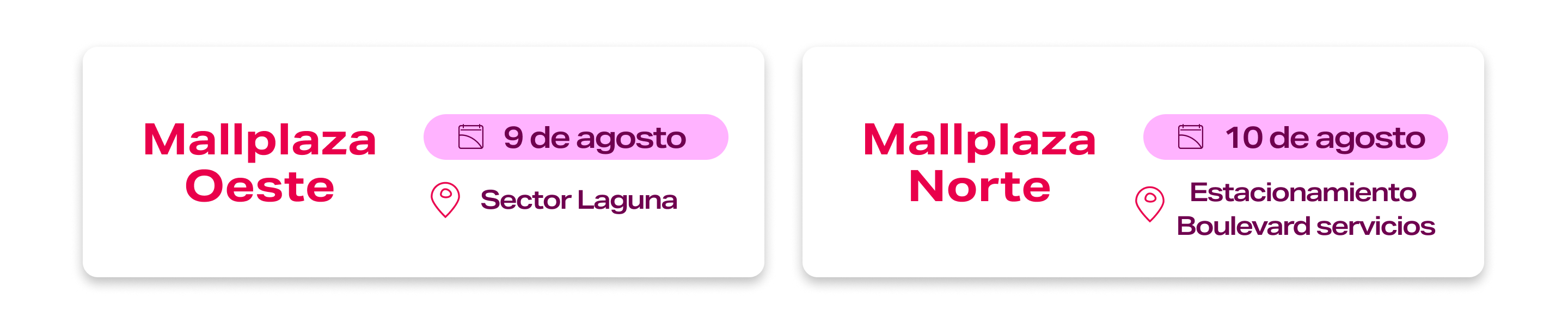 Fechas y malls Van Cinecolor en Mallplaza