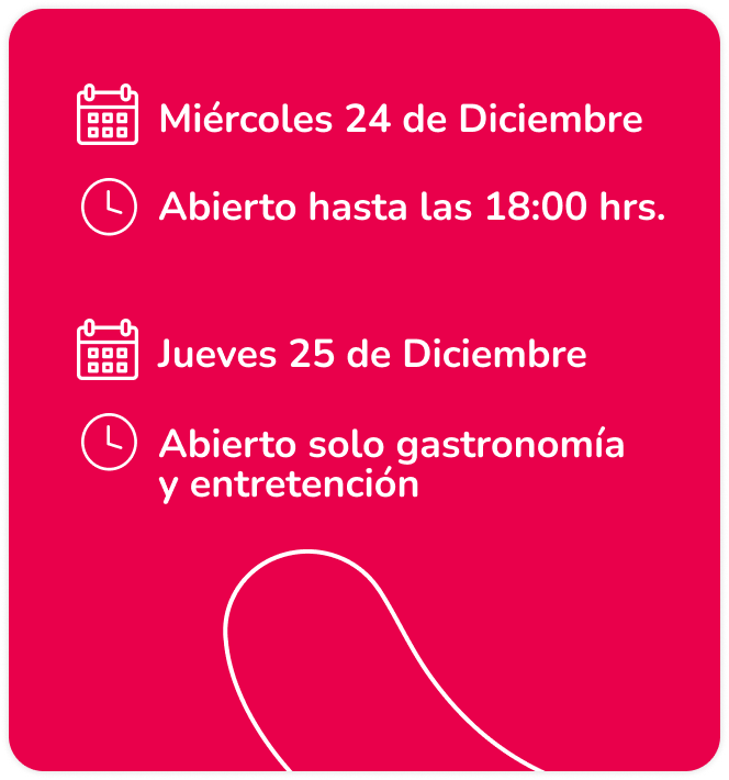 Horario especial Navidad 2025
