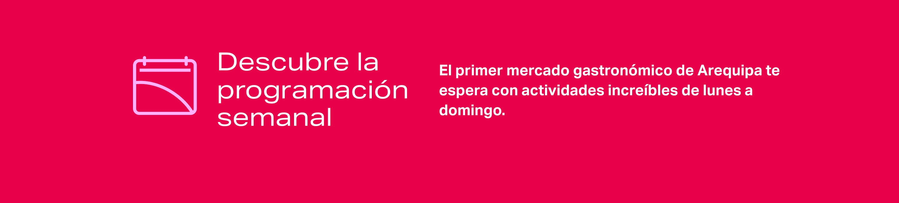Mercado Cayma - Descubre la programacion semanal