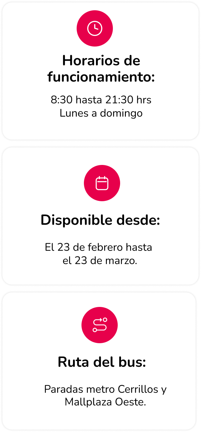 Información buses de acercamiento Mallplaza Oeste