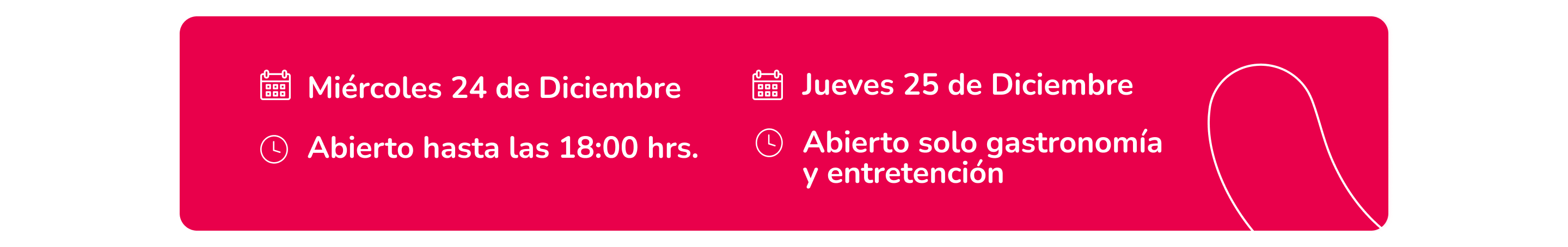 Horario especial Navidad 2025