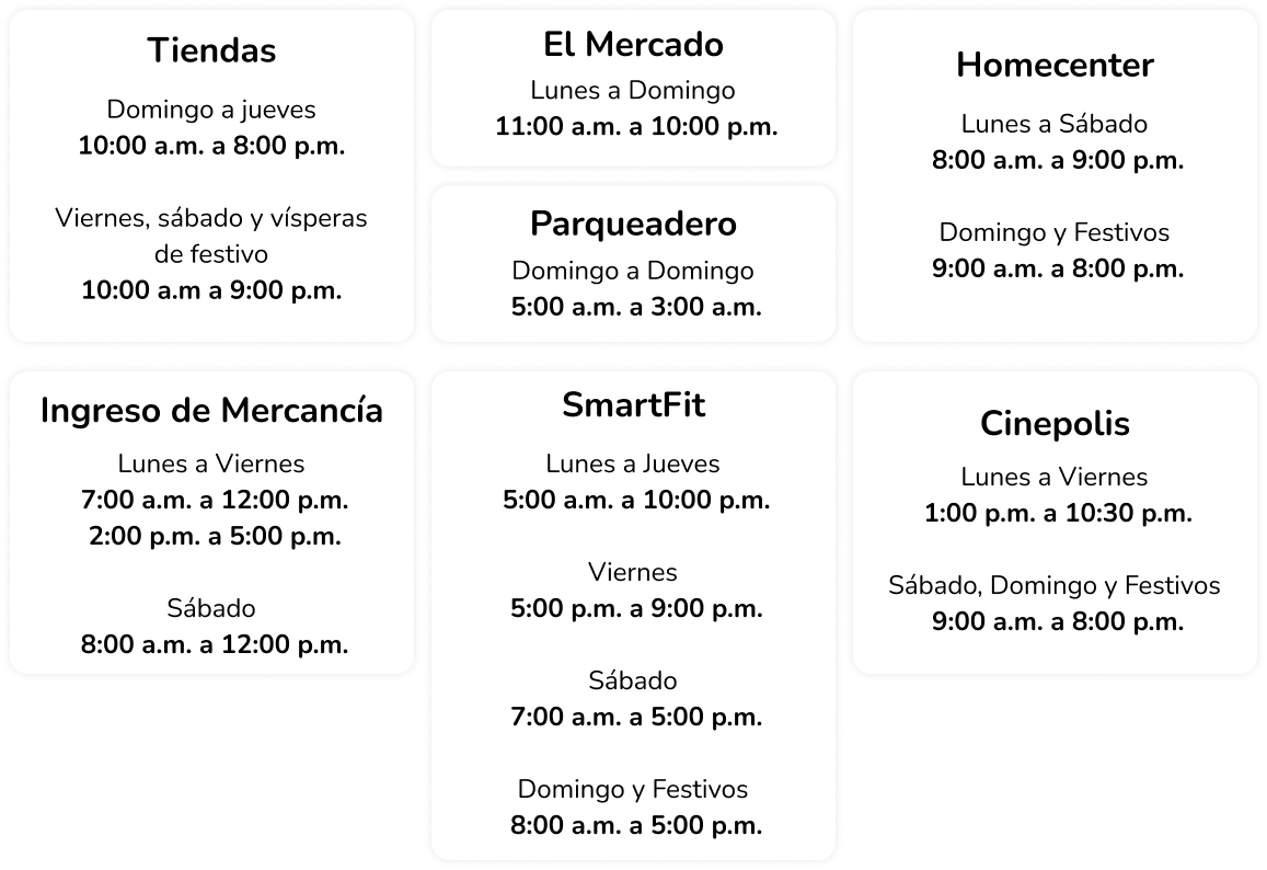 Conoce nuestros horarios