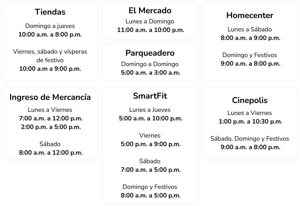 Conoce nuestros horarios