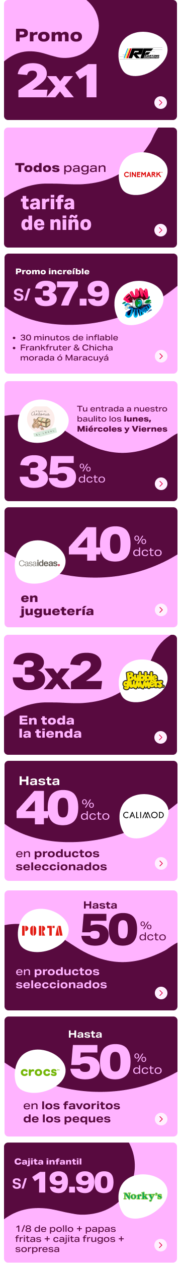 Promociones infantiles en Mallplaza Trujillo