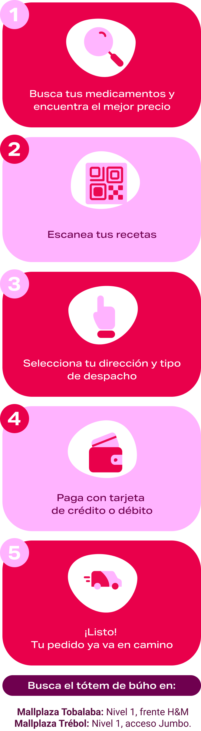 Paso a Paso servicio Búho en Mallplaza 2025