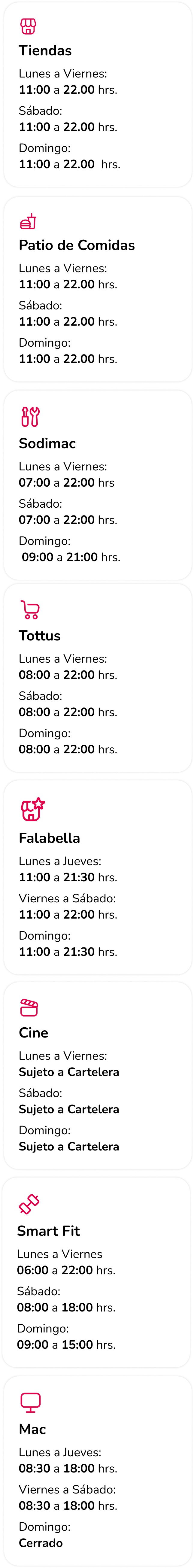Horarios en Mallplaza Bellavista